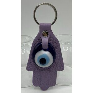 Hand Of Fatima Turkish Lucky Glass Evil Eye Hamasa Keychain Car Purse Bag Charm